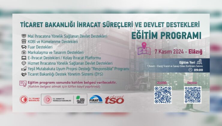 Elazığ TSO’dan Yatırımcılara Yönelik Kamu Destek ve Teşvik Eğitim Programı