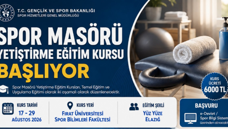Elazığ’da Spor Masörlüğü Eğitimi İçin Başvurular Başladı