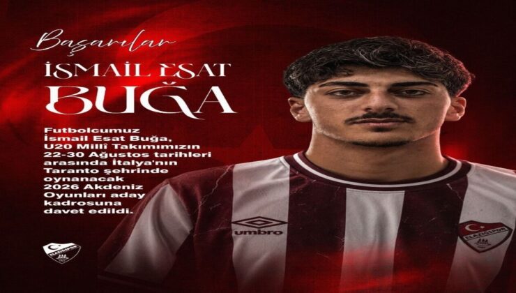 Elazığspor’da Milli Gurur: İsmail Esat Buğa U20 Milli Takımı’na Davet Edildi