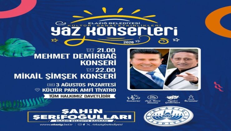 Elazığ’da Müzik Şöleni: Mehmet Demirbağ ve Mikail Şimşek Bu Akşam Sahnede
