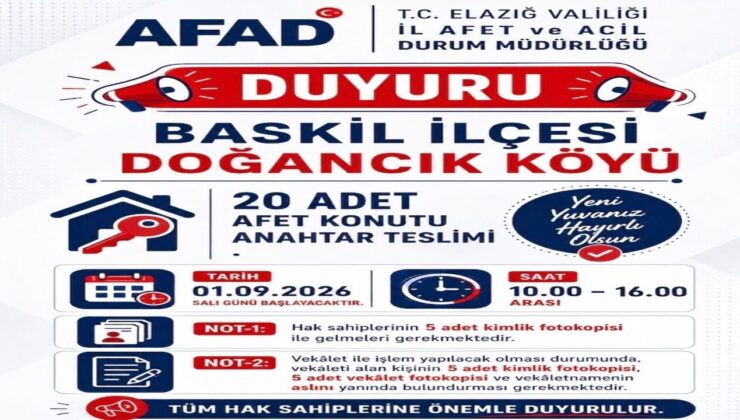 Elazığ’da Yeni Yuvalar Teslim Ediliyor: 20 Aile İçin Anahtar Günü