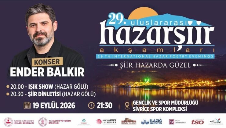 Hazar Şiir Akşamları’nda Final: Ender Balkır Sahne Alacak